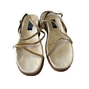 Stuart Witzman Women's Metallic Gold Strappy Sandals Italy Size 11 M
